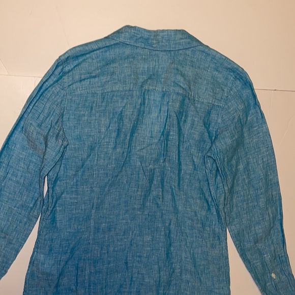 Brooks Brothers “346” Blue Linen Blouse - Women’s Size 6 - Picture 4 of 8